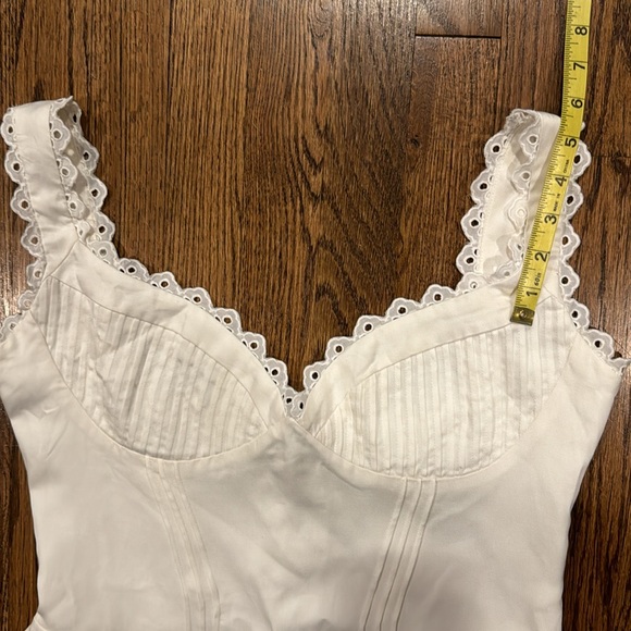 House of CB Tilly white pin tuck mini dress size large. - Picture 6 of 8